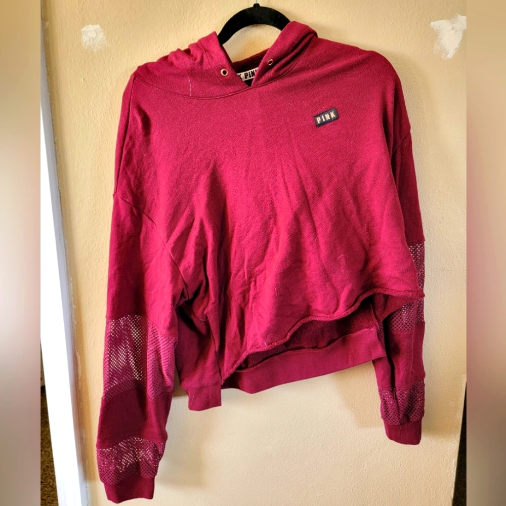🌷PINK Red mesh hoodie